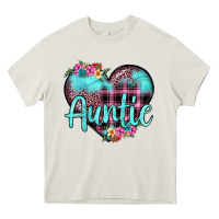 Cream auntie leopard turquoise heart Heavy Core Tee - JahusDesignShop