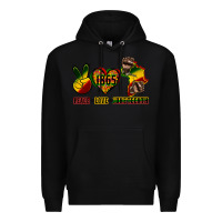 Black peace love juneteenth Premium Hoodie - CowGirlArtShop