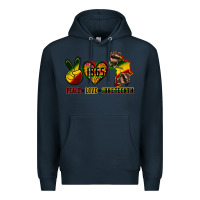 Navy peace love juneteenth Premium Hoodie - CowGirlArtShop