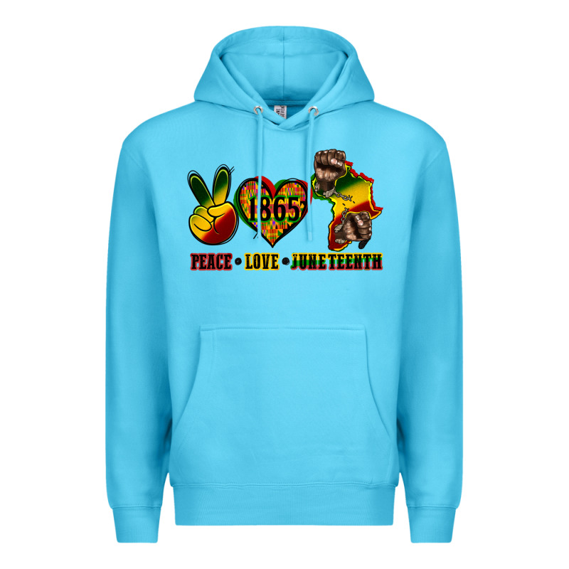 Peace Love Juneteenth Premium Hoodie by CowGirlArtShop | Teevron