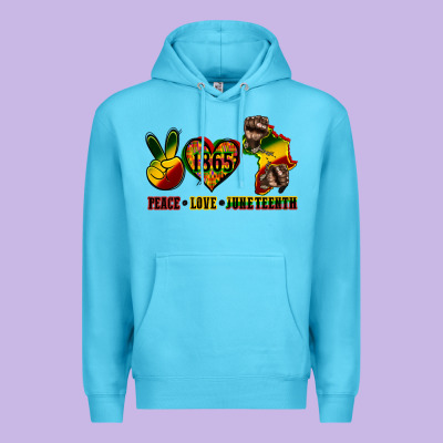 Peace Love Juneteenth Premium Hoodie Designed By Cowgirlartshop