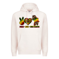 Pale Pink peace love juneteenth Premium Hoodie - CowGirlArtShop