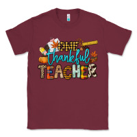 Burgundy One thankful Teacher Classic Tee - NancyCooperArtShop