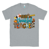 Heather Grey One thankful Teacher Classic Tee - NancyCooperArtShop