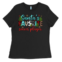 Black santa s favorite soccer player Ladies Tee - JahusDesignShop