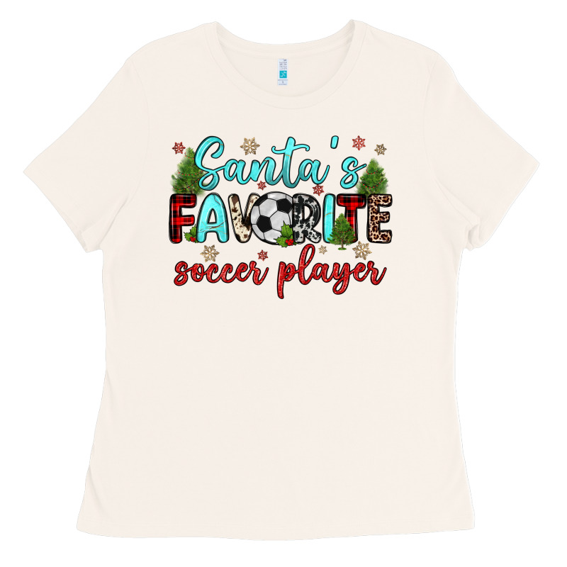 Santa S Favorite Soccer Player Ladies Tee by JahusDesignShop | Teevron