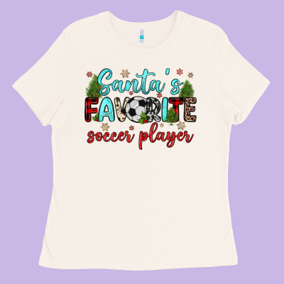 Santa S Favorite Soccer Player Ladies Tee Designed By Jahusdesignshop