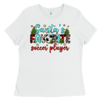 White santa s favorite soccer player Ladies Tee - JahusDesignShop