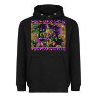 Black mardi gras fleur de lis Heavyweight Hoodie - CowGirlArtShop