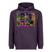 Plum mardi gras fleur de lis Heavyweight Hoodie - CowGirlArtShop