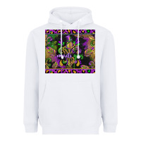 White mardi gras fleur de lis Heavyweight Hoodie - CowGirlArtShop