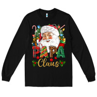 Black Papa Claus Christmas Long Sleeve Tee - NancyCooperArtShop