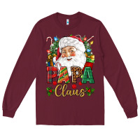 Burgundy Papa Claus Christmas Long Sleeve Tee - NancyCooperArtShop