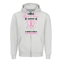 Dove Grey I am a Breast Cancer Survivor What is Your Superpower Zipper Hoodie - Bettercallsaul