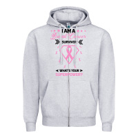 Heather Grey I am a Breast Cancer Survivor What is Your Superpower Zipper Hoodie - Bettercallsaul