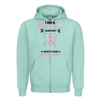 Seafoam I am a Breast Cancer Survivor What is Your Superpower Zipper Hoodie - Bettercallsaul