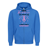 True Royal I am a Breast Cancer Survivor What is Your Superpower Zipper Hoodie - Bettercallsaul