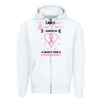 White I am a Breast Cancer Survivor What is Your Superpower Zipper Hoodie - Bettercallsaul