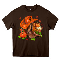 Chocolate Brown fall pumpkins  cowgirl  and roses Heavy Core Tee - AdoDesignShop