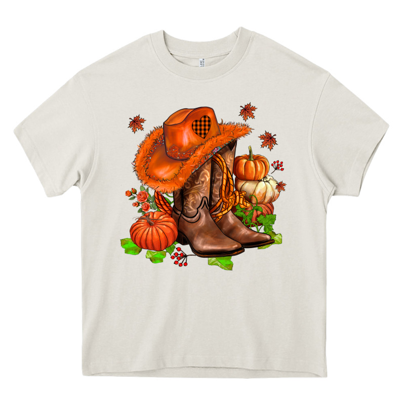 Fall Pumpkins  Cowgirl  And Roses Heavy Core Tee by AdoDesignShop | Teevron