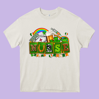 St Patricks Nurse Heavy Core Tee Designed By Adodesignshop