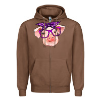 Chestnut pig with bandana Zipper Hoodie - RanaPortraitStore