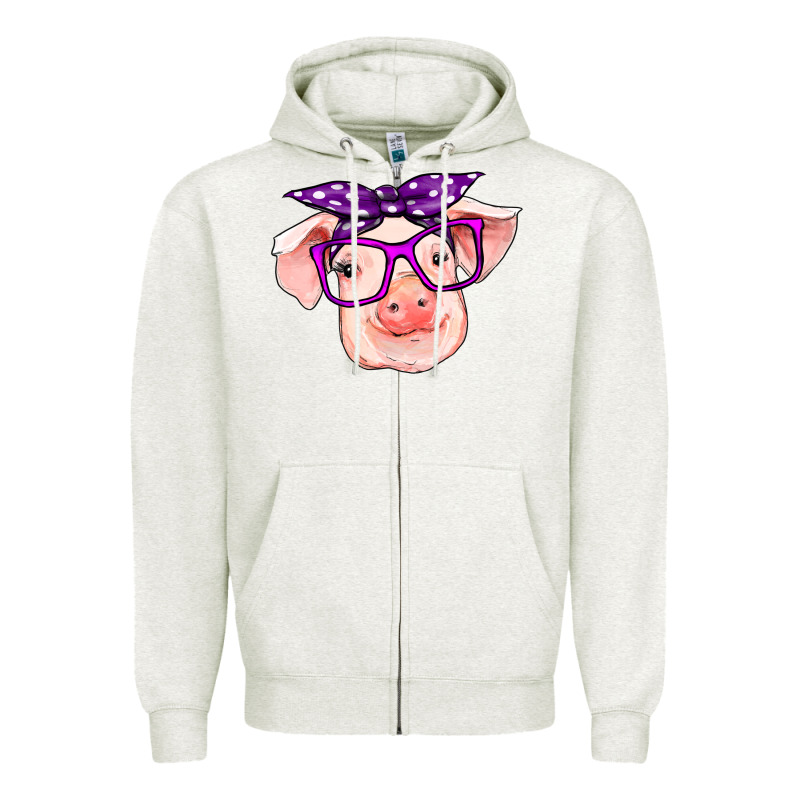 Pig With Bandana Zipper Hoodie by RanaPortraitStore | Teevron