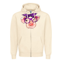 Sandshell pig with bandana Zipper Hoodie - RanaPortraitStore