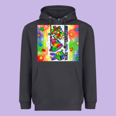 Peace Love Understand Heavyweight Hoodie Designed By Cowgirlartshop