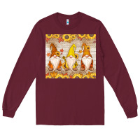 Burgundy Thankful Gnomes Long Sleeve Tee - MaliasSmallBusiness