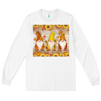 White Thankful Gnomes Long Sleeve Tee - MaliasSmallBusiness
