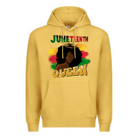 Antique Gold juneteenth queen black woman afro queen Premium Hoodie - CowGirlArtShop