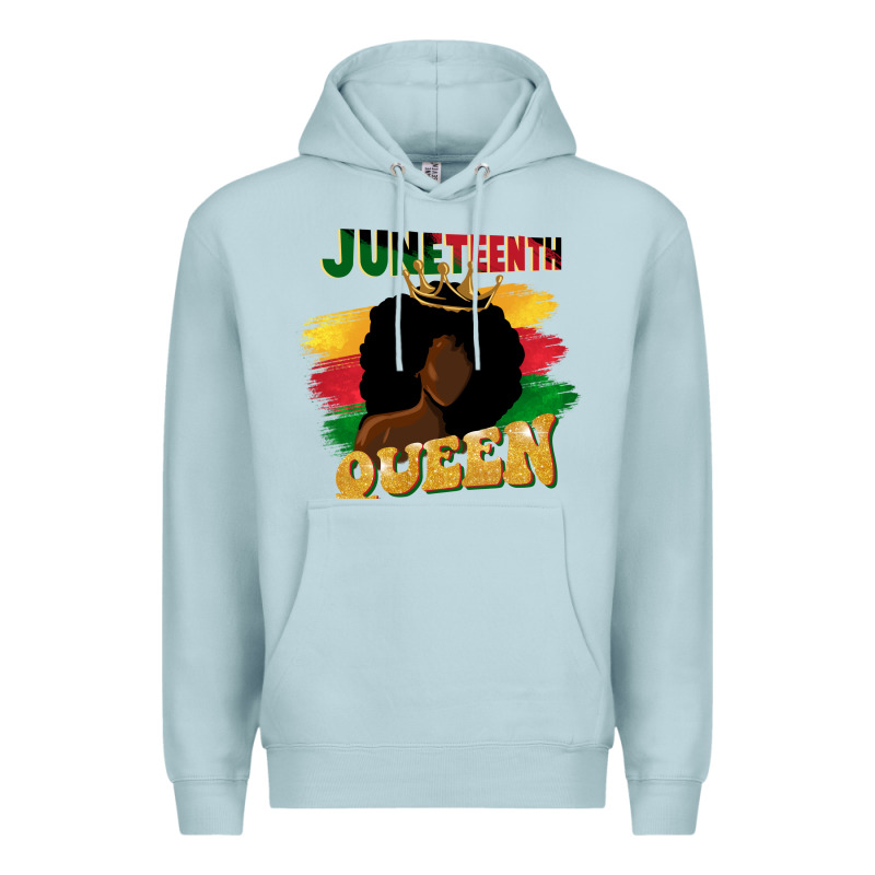 Juneteenth Queen Black Woman Afro Queen Premium Hoodie by CowGirlArtShop | Teevron