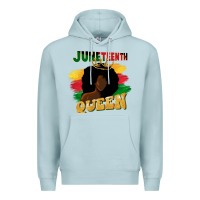 Blue Mist juneteenth queen black woman afro queen Premium Hoodie - CowGirlArtShop