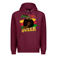 Burgundy juneteenth queen black woman afro queen Premium Hoodie - CowGirlArtShop