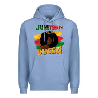 Colony Blue juneteenth queen black woman afro queen Premium Hoodie - CowGirlArtShop