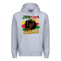 Heather Grey juneteenth queen black woman afro queen Premium Hoodie - CowGirlArtShop