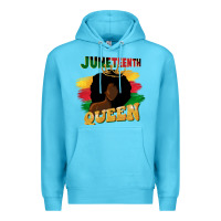 Ocean Blue juneteenth queen black woman afro queen Premium Hoodie - CowGirlArtShop