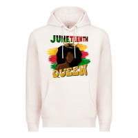Pale Pink juneteenth queen black woman afro queen Premium Hoodie - CowGirlArtShop