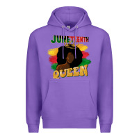 Purple juneteenth queen black woman afro queen Premium Hoodie - CowGirlArtShop