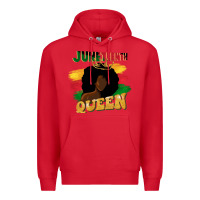 Red juneteenth queen black woman afro queen Premium Hoodie - CowGirlArtShop