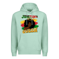 Seafoam juneteenth queen black woman afro queen Premium Hoodie - CowGirlArtShop