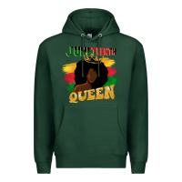 Sports Green juneteenth queen black woman afro queen Premium Hoodie - CowGirlArtShop