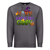 Charcoal Heather witch way to the candy Premium Sweatshirt - CowGirlArtShop
