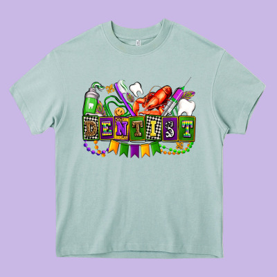 Mardi Gras Dentist Heavy Core Tee Designed By Adodesignshop