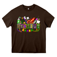 Chocolate Brown mardi gras dentist Heavy Core Tee - AdoDesignShop