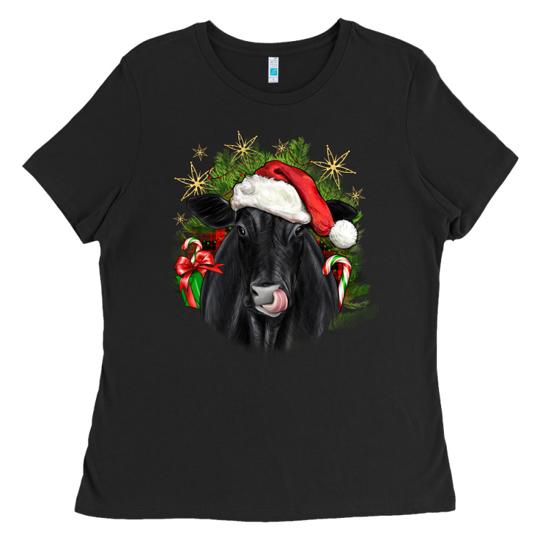 Christmas Black Angus Ladies Tee by JahusDesignShop | Teevron