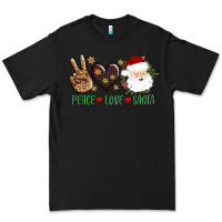 Black peace love Santa Premium Tee - AdoDesignShop