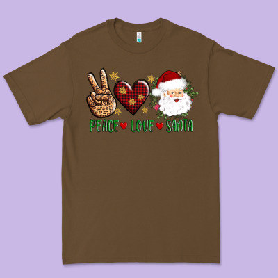 Peace Love Santa Premium Tee Designed By Adodesignshop