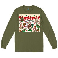 Army Green Boojee Christmas cake Long Sleeve Tee - MaliasSmallBusiness